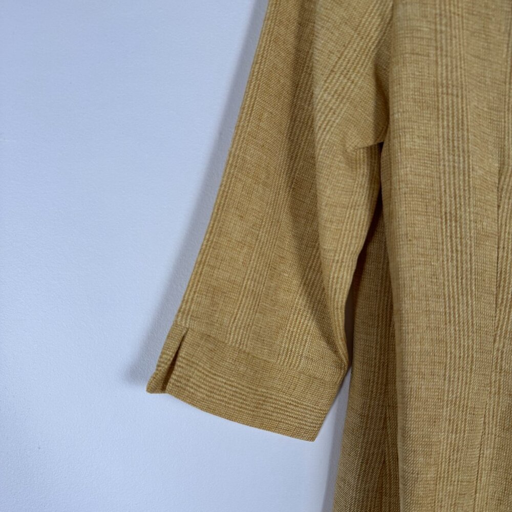 Vintage LANA LEE PETITE Mid Length Sleeve Yellow Blazer - Size M - Picture 10 of 12